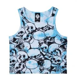 BROKEN PROMISES Catacombs Crop Tank Lt Blue Sets