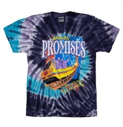 BROKEN PROMISES Up's And Down's Tie Dye Tee Purple
