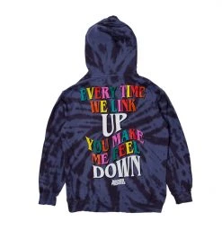 CASH Hoodies Up Down Tie Dye Hoodie Wash Blue