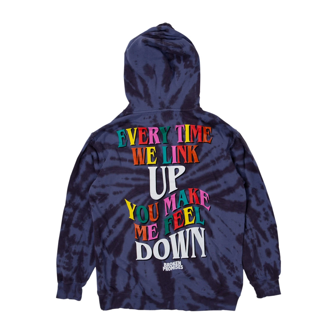 CASH Hoodies Up Down Tie Dye Hoodie Wash Blue