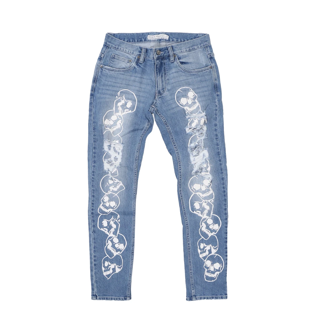 BROKEN PROMISES Bottoms Catacombs Denim Light Blue