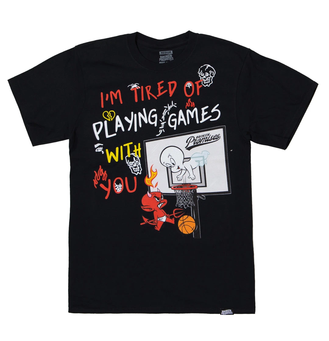 BROKEN PROMISES BP X Casper Playing Games Tee Black
