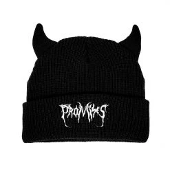 CASH Graveyard Devil Horn Beanie - Black Headwear
