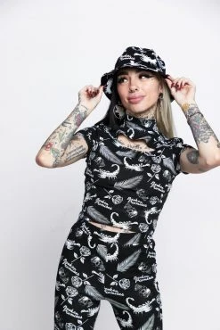 BROKEN PROMISES Tropic Disaster Mock Neck Top