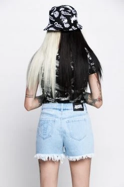 BROKEN PROMISES Outsider Two Tone Denim Short Bottoms