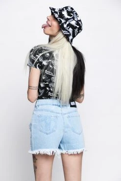 BROKEN PROMISES Outsider Two Tone Denim Short Bottoms