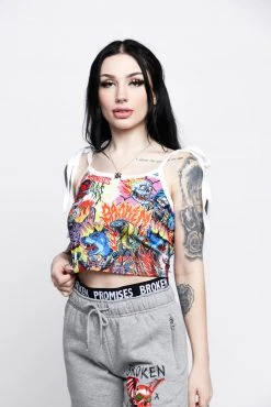 BROKEN PROMISES Batwing Banded Sweatshort Grey