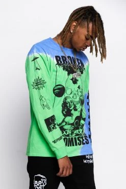 BROKEN PROMISES Shirts Acoustics Green Tie Dye L/S Tee