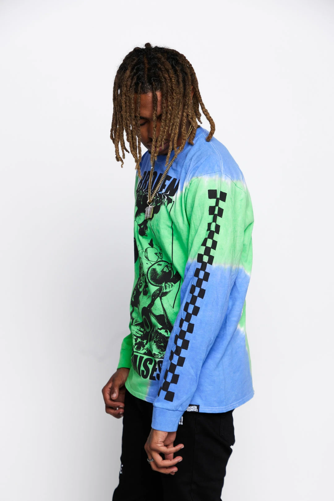 BROKEN PROMISES Shirts Acoustics Green Tie Dye L/S Tee