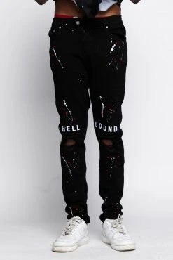 CASH Hell Bound Spatter Denim Bottoms
