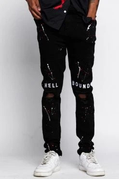 CASH Hell Bound Spatter Denim Bottoms