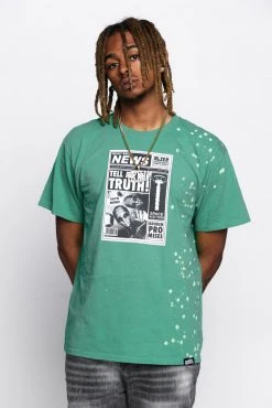 BROKEN PROMISES Headlines Green Splatter S/S Tee