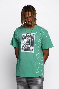 BROKEN PROMISES Headlines Green Splatter S/S Tee