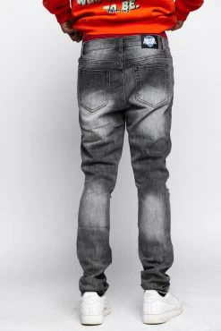 CASH Stitch And Rip Denim - Smoke Grey Bottoms