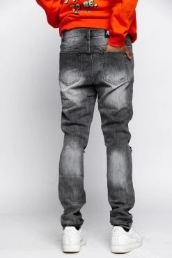 CASH Stitch And Rip Denim - Smoke Grey Bottoms