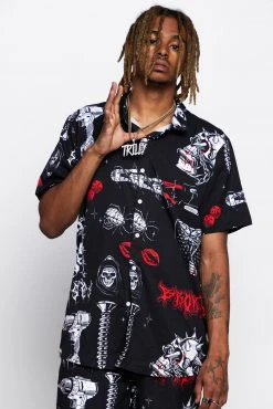 BROKEN PROMISES Love & Pain Button-Up Shirt