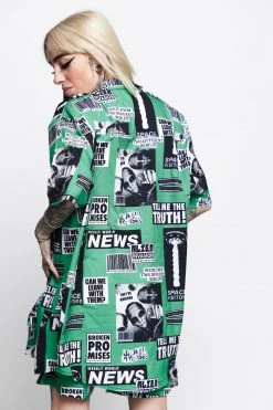 BROKEN PROMISES Shirts Headlines Button-Up Shirt