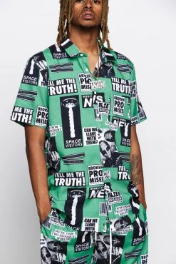 BROKEN PROMISES Shirts Headlines Button-Up Shirt