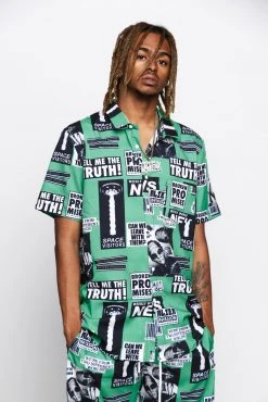 BROKEN PROMISES Shirts Headlines Button-Up Shirt