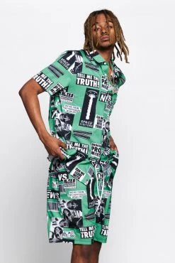 BROKEN PROMISES Shirts Headlines Button-Up Shirt