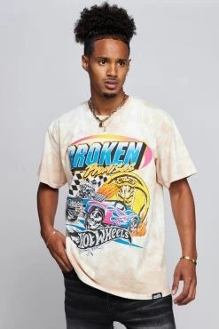 BROKEN PROMISES BP X Hot Wheels Heart Race Tie Dye Tee Sand
