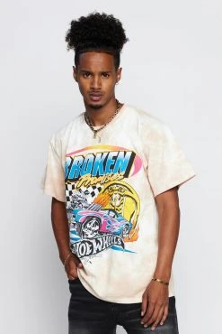 BROKEN PROMISES BP X Hot Wheels Heart Race Tie Dye Tee Sand