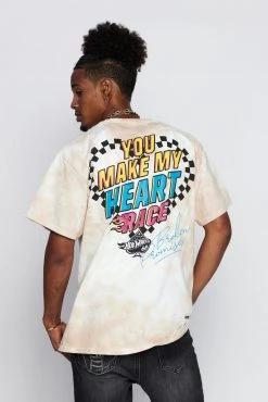 BROKEN PROMISES BP X Hot Wheels Heart Race Tie Dye Tee Sand