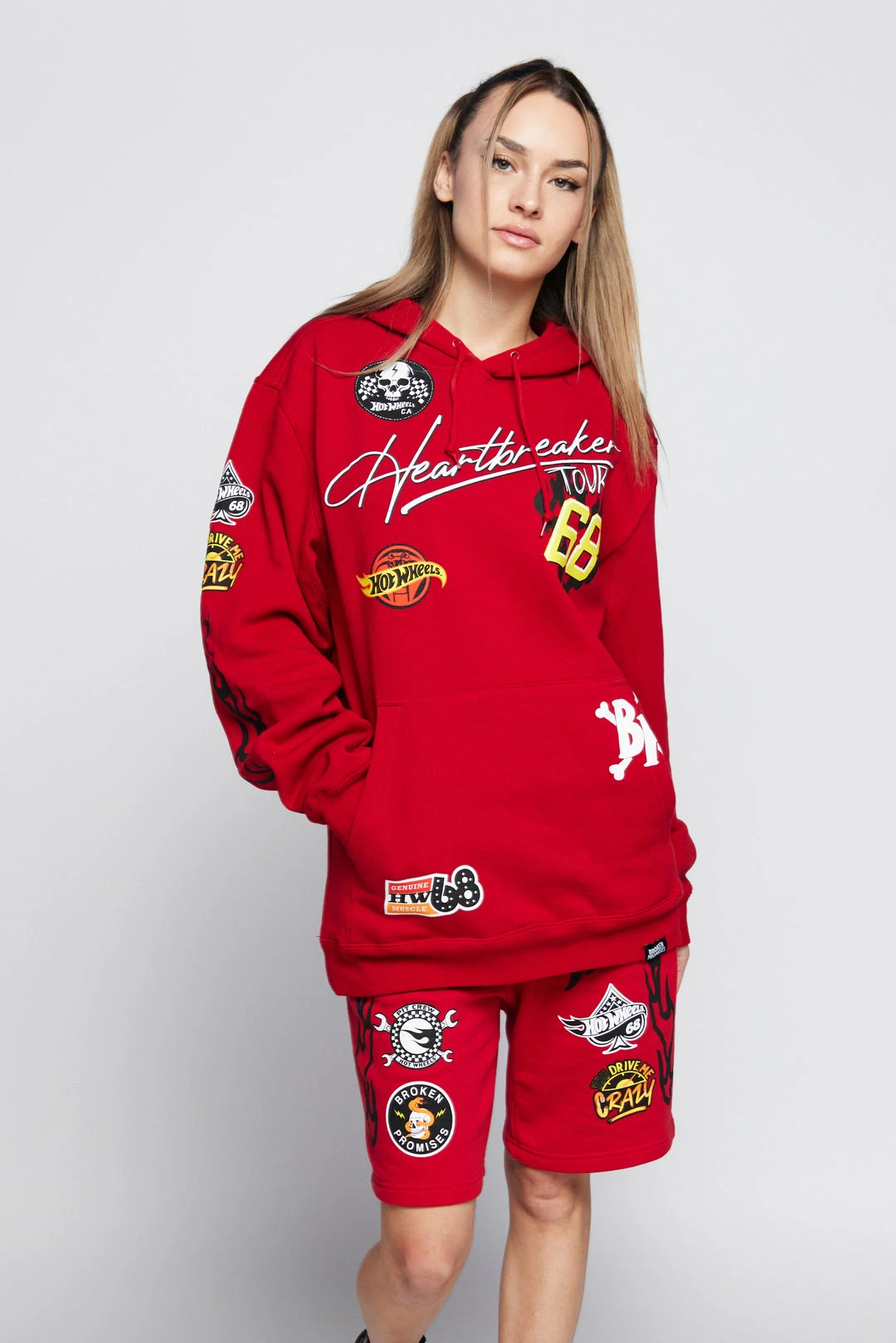 BROKEN PROMISES BP X Hot Wheels Heartbreaker Short Red Bottoms