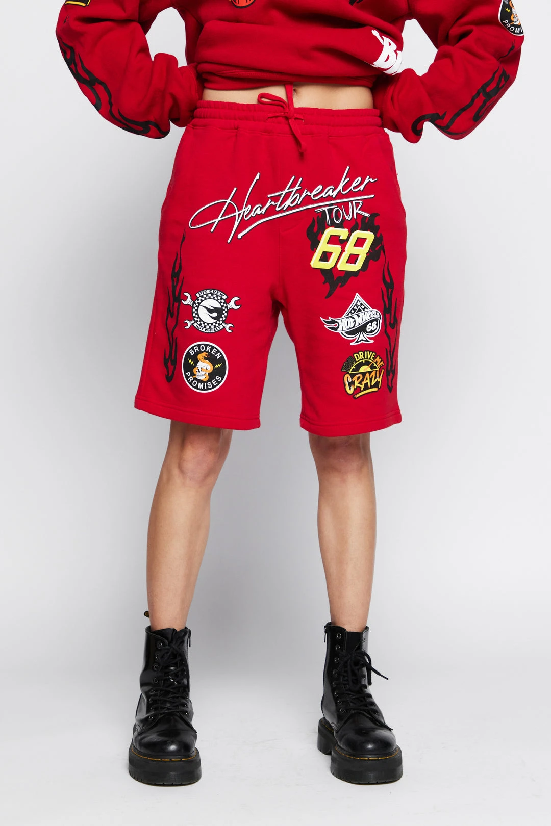 BROKEN PROMISES BP X Hot Wheels Heartbreaker Short Red Bottoms