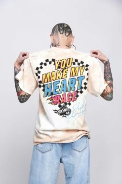 BROKEN PROMISES BP X Hot Wheels Heart Race Tie Dye Tee Sand