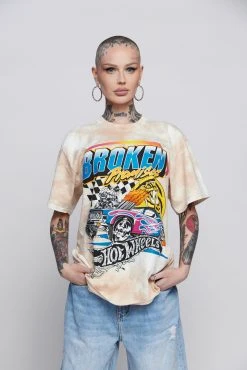 BROKEN PROMISES BP X Hot Wheels Heart Race Tie Dye Tee Sand