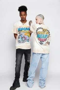 BROKEN PROMISES BP X Hot Wheels Heart Race Tie Dye Tee Sand