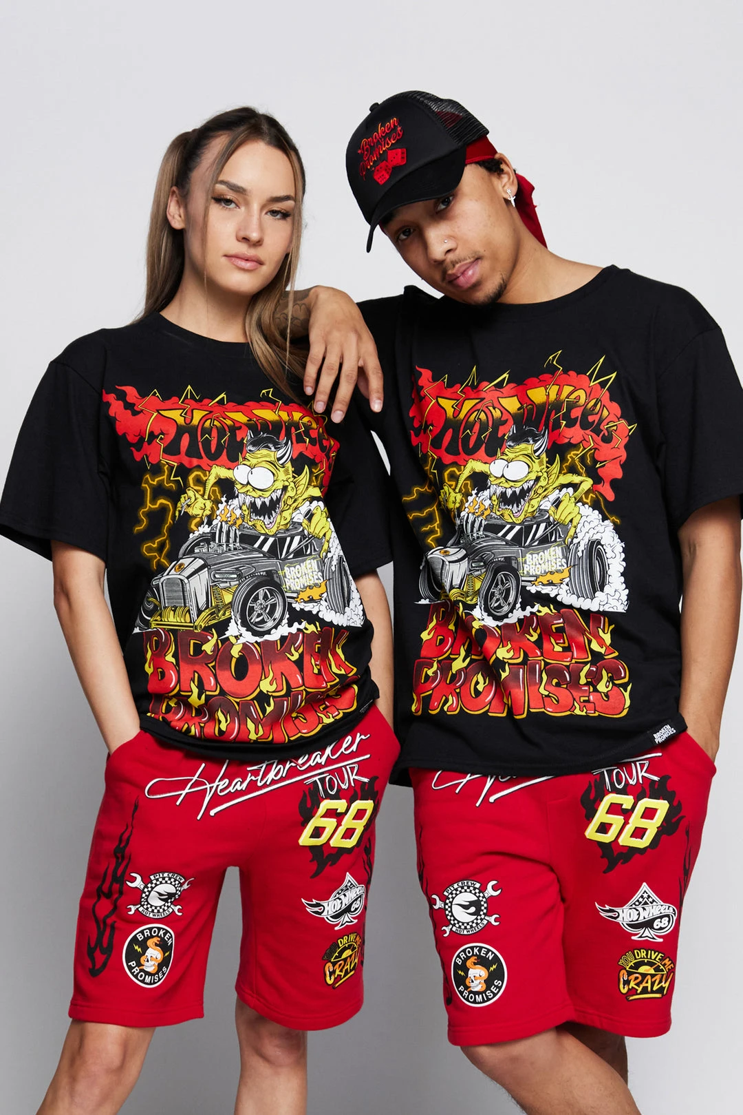 BROKEN PROMISES BP X Hot Wheels Lost Control Tee Black