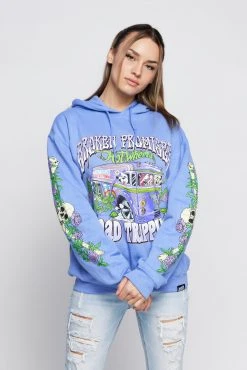 BROKEN PROMISES BP X Hot Wheels Road Trippin Purple Dye Hoodie