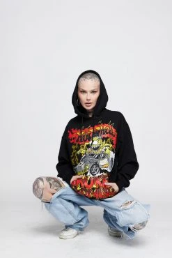BROKEN PROMISES BP X Hot Wheels Lost Control Hoodie Black Hoodies