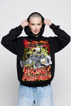 BROKEN PROMISES BP X Hot Wheels Lost Control Hoodie Black Hoodies