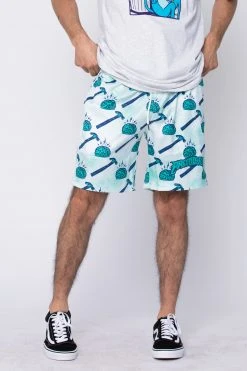 BROKEN PROMISES Brain Waves Shorts Green