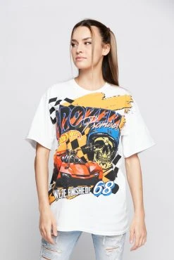 BROKEN PROMISES BP X Hot Wheels We're Finished S/S Tee White Shirts