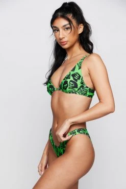 BROKEN PROMISES Reaper Guide High Leg Bikini Bottom Green Sets