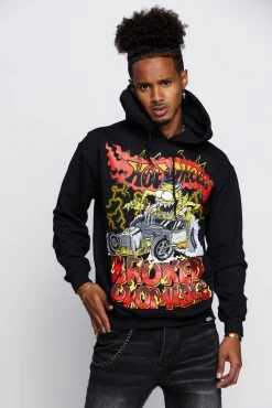 BROKEN PROMISES BP X Hot Wheels Lost Control Hoodie Black Hoodies