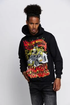 BROKEN PROMISES BP X Hot Wheels Lost Control Hoodie Black Hoodies