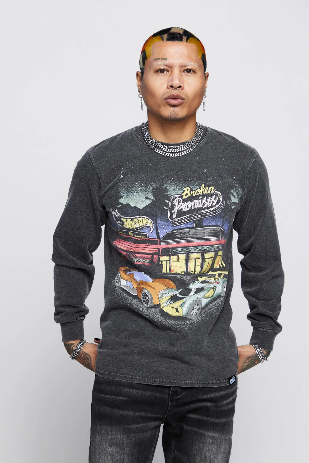 BROKEN PROMISES BP X Hot Wheels Look Both Ways Long Sleeve Shirts