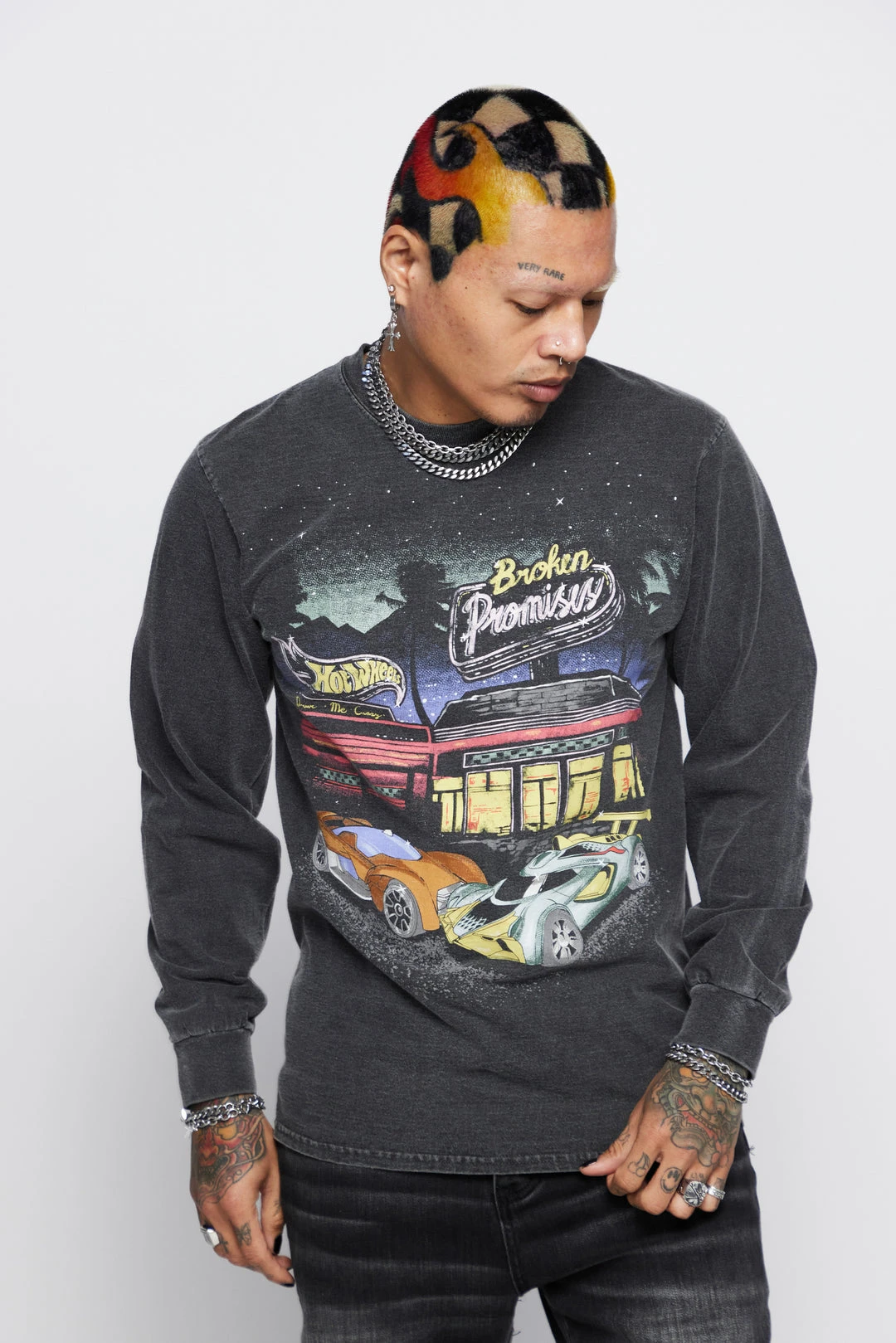 BROKEN PROMISES BP X Hot Wheels Look Both Ways Long Sleeve Shirts