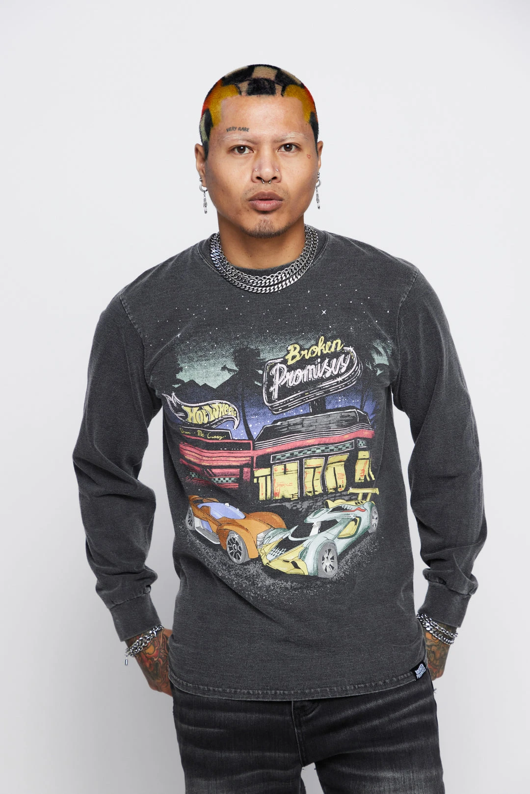 BROKEN PROMISES BP X Hot Wheels Look Both Ways Long Sleeve Shirts