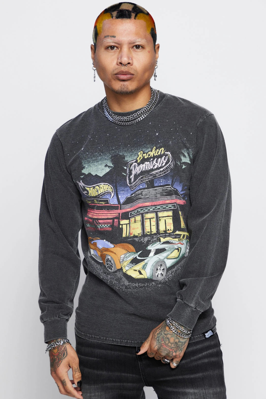 BROKEN PROMISES BP X Hot Wheels Look Both Ways Long Sleeve Shirts