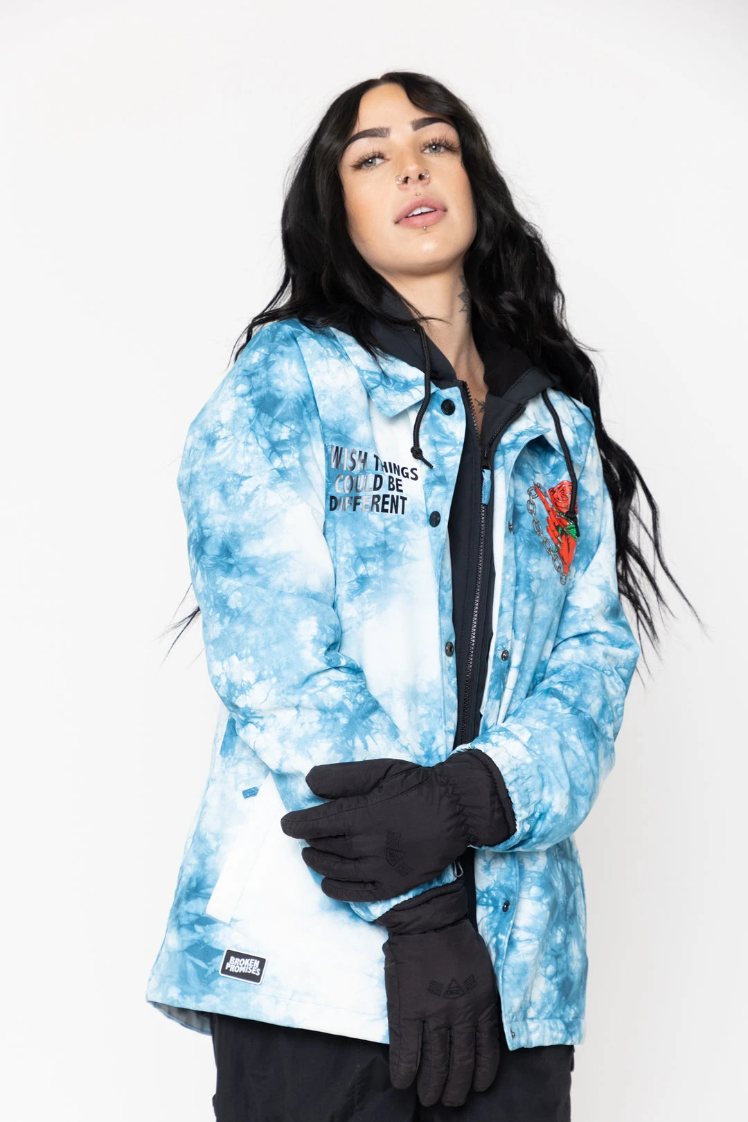 BROKEN PROMISES Tie Dye Hoodies Could Be Different Snow Jacket Blue