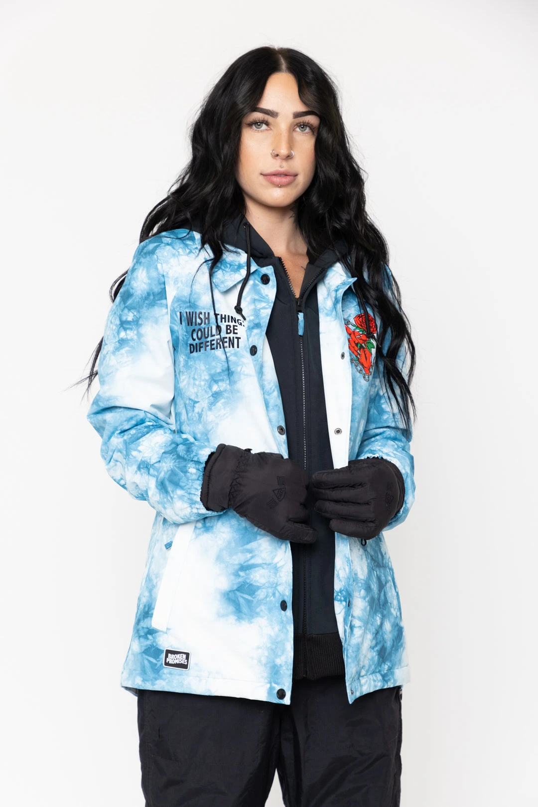 BROKEN PROMISES Tie Dye Hoodies Could Be Different Snow Jacket Blue