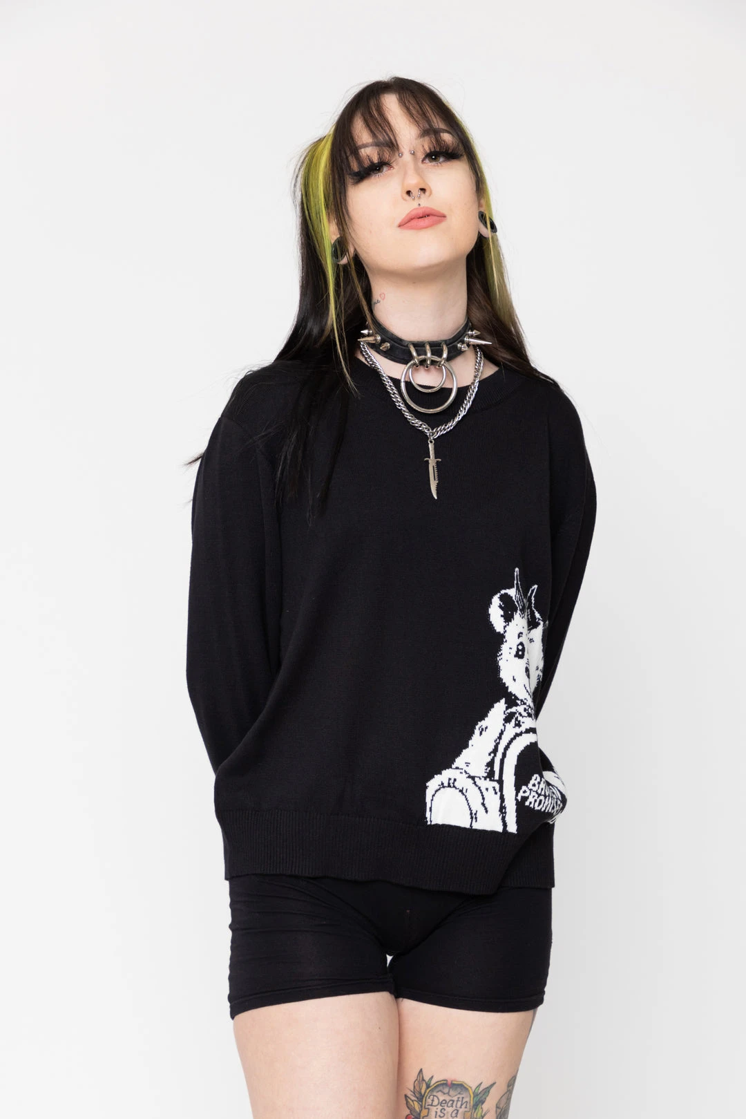 BROKEN PROMISES Unbearable Knit Sweater Womens' Tops