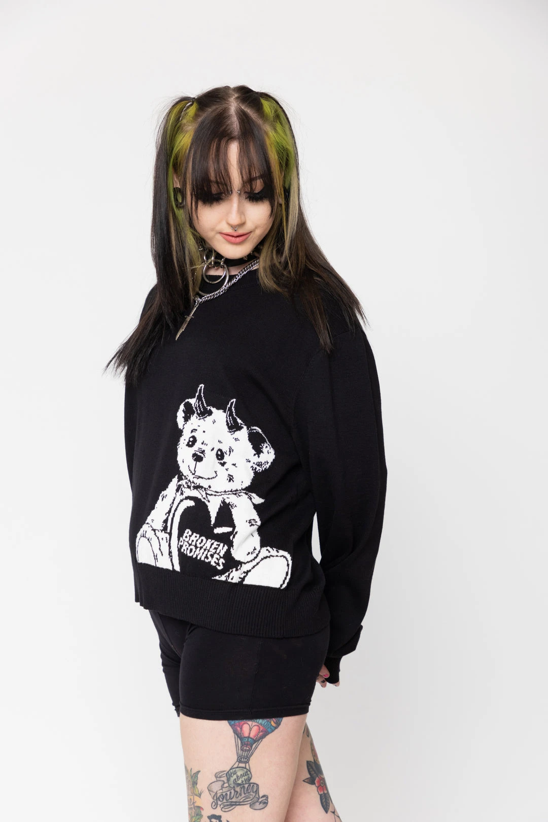 BROKEN PROMISES Unbearable Knit Sweater Womens' Tops