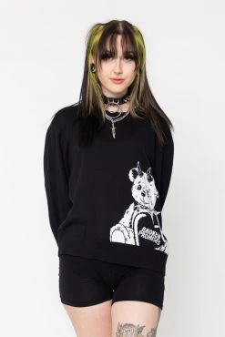 BROKEN PROMISES Unbearable Knit Sweater Womens' Tops